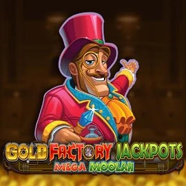 Gold Factory Jackpots Mega Moolah logo by Aurum Signature Studios Slot Heart Casino